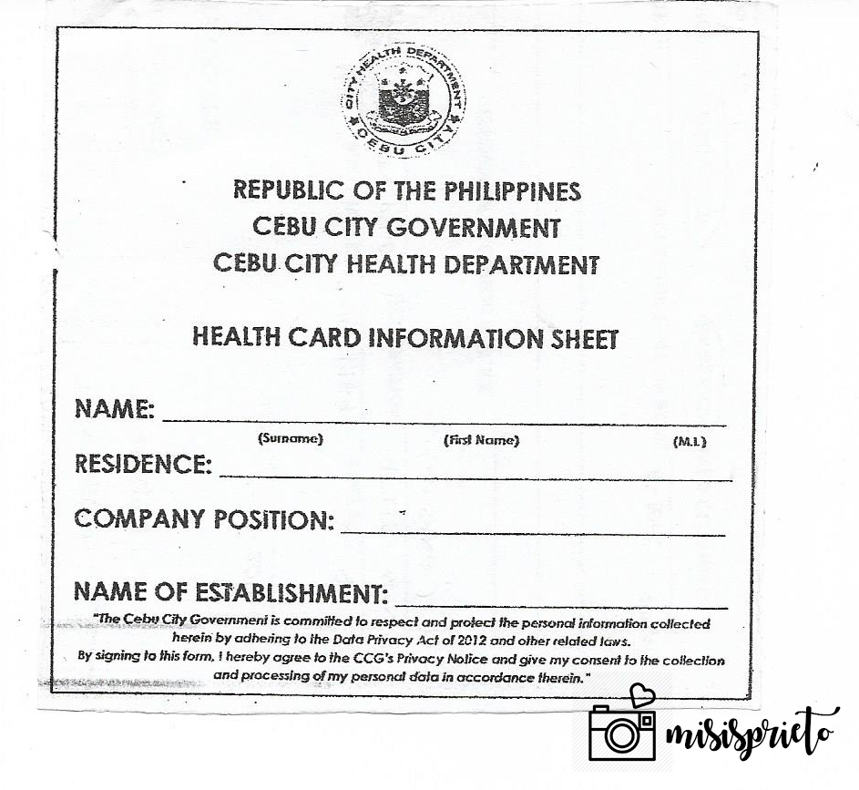 health card info form